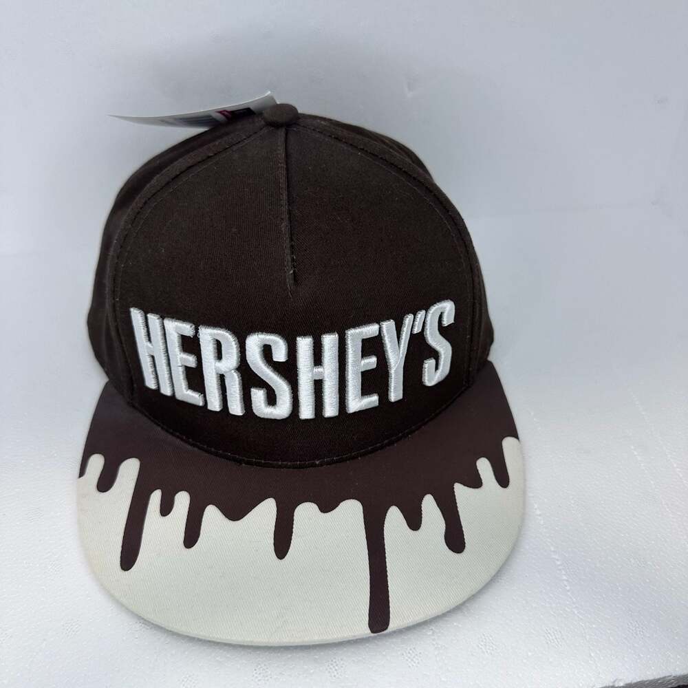 Hershey's Chocolate World Snapback Hat with Chocolate Drip Brim Design